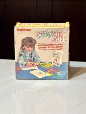 Tupperware Tuppertoys Plastic Stencil Art Set of 8 Vtg 1987 Like New ABC 123